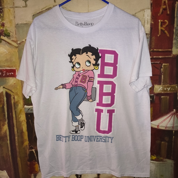Betty Boop White and Pink Short Sleeve Tee - Picture 1 of 3